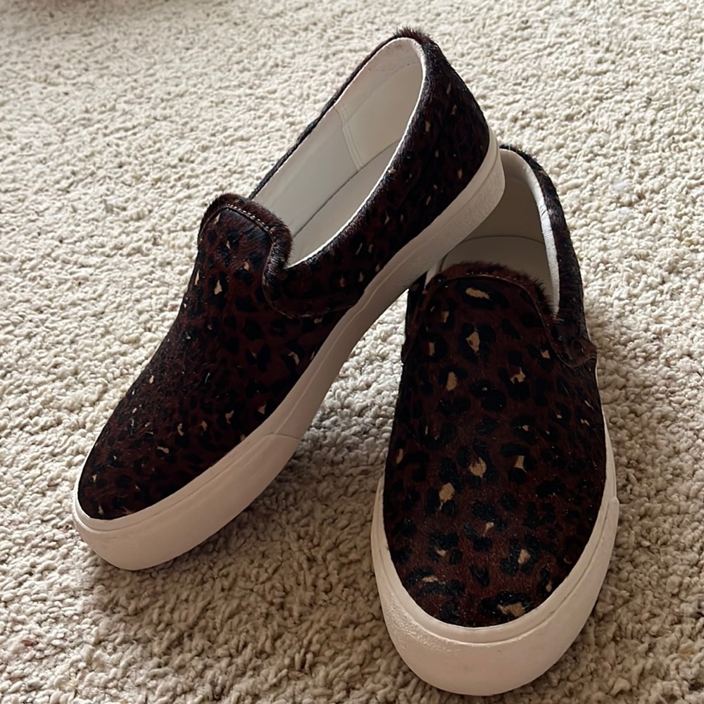 Madewell Sidewalk Slip-On Sneakers in Painted Leopard Calf Hair
